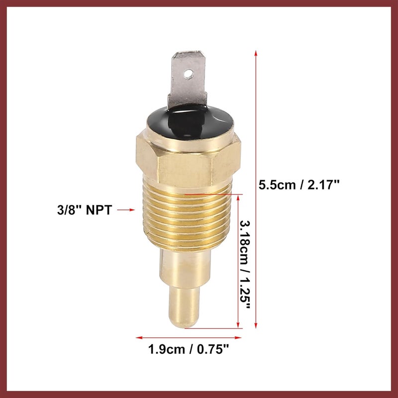 HEROFFIX Universal Automotive Radiator Engine Cooling Fan Temperature Thermo Sensor Switch 3/8" NPT 180 Degree on 165 Degree Off Replace Parts - Image 3